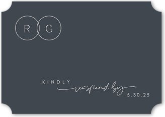 Rsvp Cards: Refined Rings Wedding Response Card, Gray, Pearl Shimmer Cardstock, Ticket