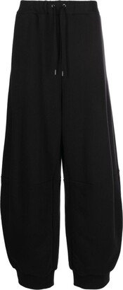 Wide-Leg Cotton-Blend Track Pants