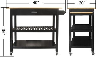 Stylish Kitchen Island & Cart with Ample Storage Space and Solid Wood Construction