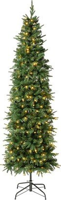 First Traditions Feel-Real Duxbury Light Green Slim Mixed Tree With 260 Warm White Led Lights