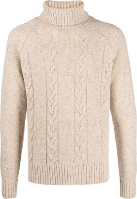 Cable-Knit Roll-Neck Jumper-AH