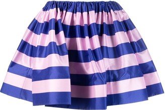 Horizontal-Stripe Print Full Skirt