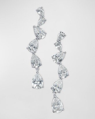 Golconda by Kenneth Jay Lane Cubic Zirconia Pear Cascading Zigzag Drop Earrings