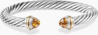 Cable Classics Bracelet in Sterling Silver with Citrine and 14K Yellow Gold Women's Size XL