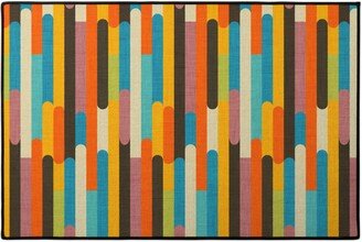 Door Mats: Retro Colorblock Sticks - Multi Door Mat, Multicolor