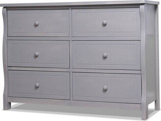 Sorelle Princeton Elite 6 Drawer Double Dresser - Weathered Gray