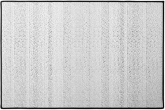 Door Mats: Woodland - Little Dots Of Stripes - Black And White Door Mat, White