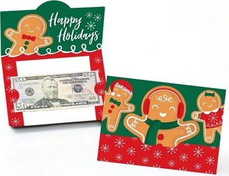 Big Dot of Happiness Gingerbread Christmas - Gingerbread Man Holiday Party Money and Gift Card Holders - Set of 8