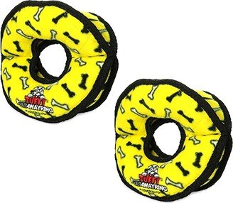 Tuffy Ultimate 4WayRing Yellow Bone, 2-Pack Dog Toys