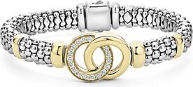 18K Yellow Gold & Sterling Silver Signature Caviar Diamond Interlocking Circle Beaded Bracelet