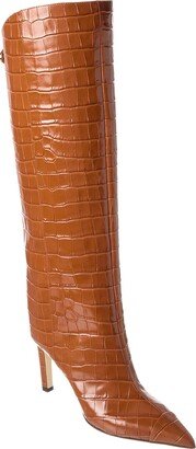 Alizze Kb 85 Croc-Embossed Leather Knee-High Boot-AA