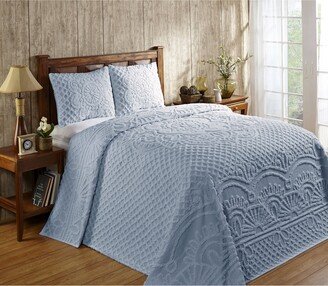 No Striped cotton reversible bedspread