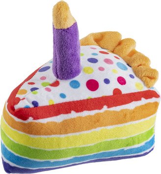 Birthday Cake Slice Plush Dog Toy