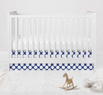 Large Dots Crib/Toddler Bed Skirt - Navy