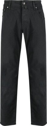 Low-Rise Stretch-Cotton Tapered Trousers