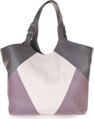 Colour-Blocked Top Handle Bag