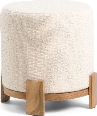 TJMAXX 16In Boucle Ball Foot Ottoman