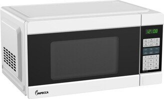 Impecca 1.1 Cu Ft Countertop Microwave Oven, 1000W w/ 10 Power Levels and LED Digital Display, White