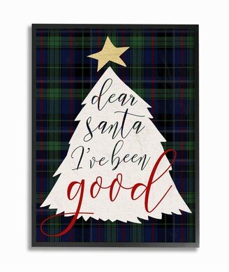 Dear Santa Christmas Tree Framed Giclee Art, 16 x 20