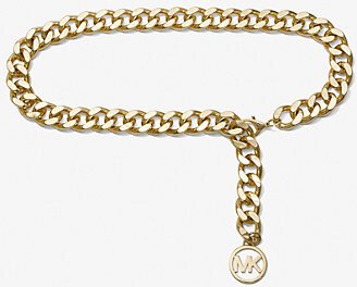 Logo Silver-Tone Chain-Link Belt