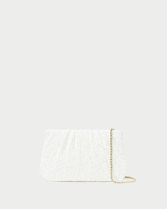 Brit White Lace Flat Clutch