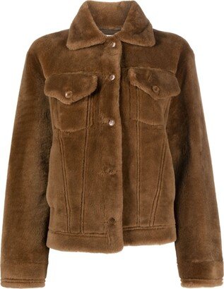 Shearling Buttoned Jacket-AA