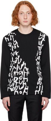 Black Printed Long Sleeve T-Shirt-AC