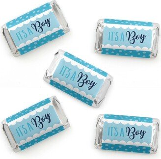 Big Dot Of Happiness It's a Boy - Mini Candy Bar Wrapper Stickers - Baby Shower Small Favors - 40 Ct