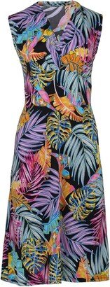 Conquista Multi-Coloured Print Jersey Empire Line Dress