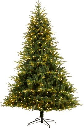 8ft. Colorado Mountain Fir Natural Look Artificial Christmas Tree with 700 Multi LED Lights and 3560 Bendable Branches