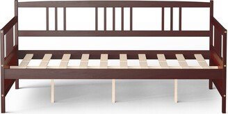 Full Size Daybed Frame Solid Wood Sofa Bed White/Cherry