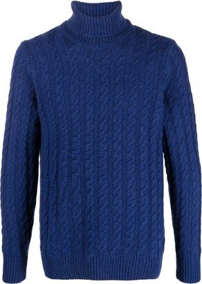 Cable-Knit Roll-Neck Jumper-AI