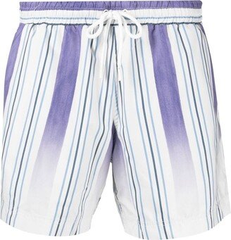 Faded-Stripe Swim Shorts