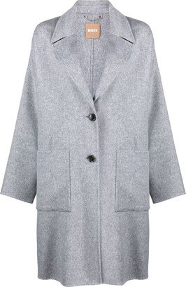 Single-Breasted Button-Fastening Coat-AF