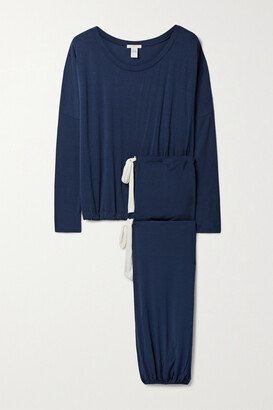 Gisele Stretch-modal Pajama Set - Blue