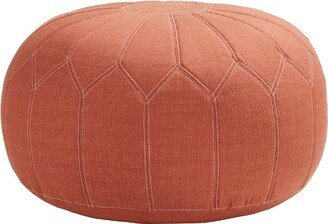 Avery Round Pouf Ottoman Orange