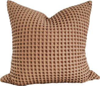 Pillow Cover // Textured Rust Waffle Textile, Cozy Neutral