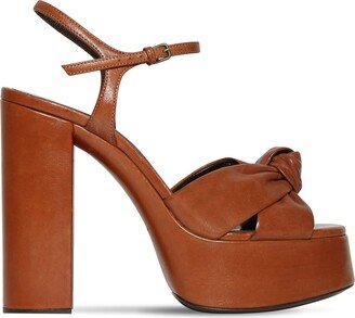 125mm Bianca leather platform sandals