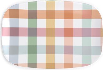 Serving Platters: Gingham Picnic - Multi Serving Platter, Multicolor