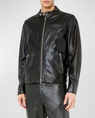 Men's L-Metal Leather Biker Jacket