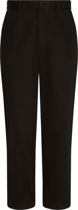 Front-Fastening Straight-Leg Trousers-AB