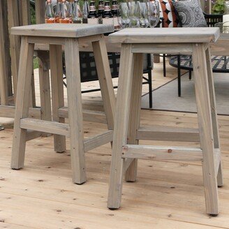 29 in. Saddle Wood Outdoor Bar Stool