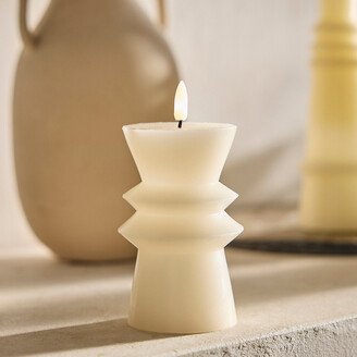 Flameless Geo Pillar Candle, Short