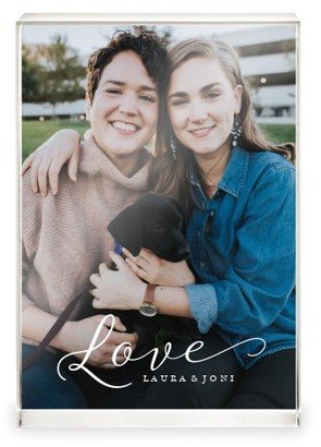 Acrylic Photo Blocks: Just Love Portrait Acrylic Block, 5X7, White