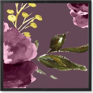 Photo Tiles: Amaranda Blooms - Plum Photo Tile, Black, Framed, 8X8, Purple