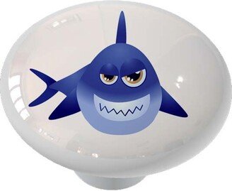 Great White Shark Peeper Blue Decorative Round Drawer Knob