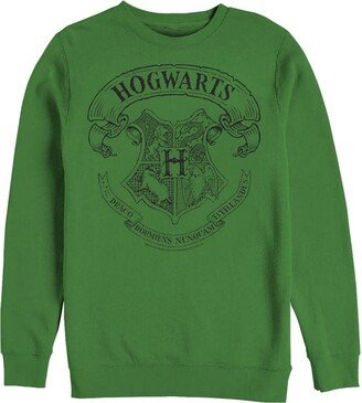 Men's Harry Potter and The Deathly Hallows Hogwarts Crest Pullover Crew Fleece