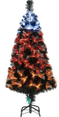 National Tree Company 4 Ft. Black Fiber Optic Tree With Candy Corn Color