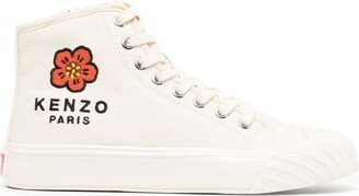 Embroidered-Logo Hi-Top Sneakers