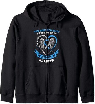 Blue Faith Hope Love Support T1D Juvenile Diabetes Memorial Gifts Loss of Grandpa Type 1 Diabetes Awareness T1D Zip Hoodie